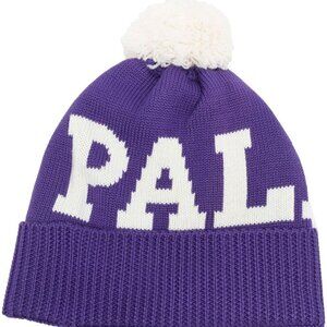 Palm Angels Purple & White Pom-Pon Beanie Hat - Italy - NWT